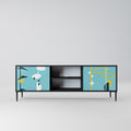 PATHS TO HAPPINESS 2-Door TV Stand in Black Finish