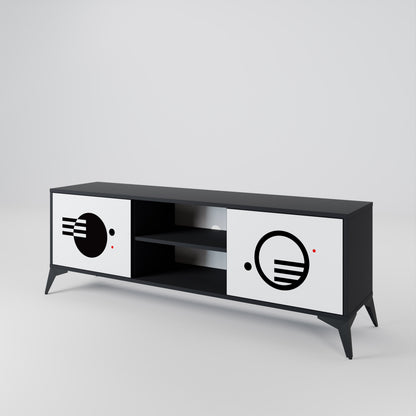 BLACK AND WHITE COMBINATION Mueble de TV de 2 Puertas