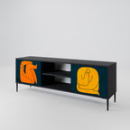 TOGETHER BUT SEPARATELY Mueble de TV de 2 Puertas en Acabado Negro