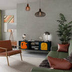 TOGETHER BUT SEPARATELY Mueble de TV de 2 Puertas en Acabado Negro