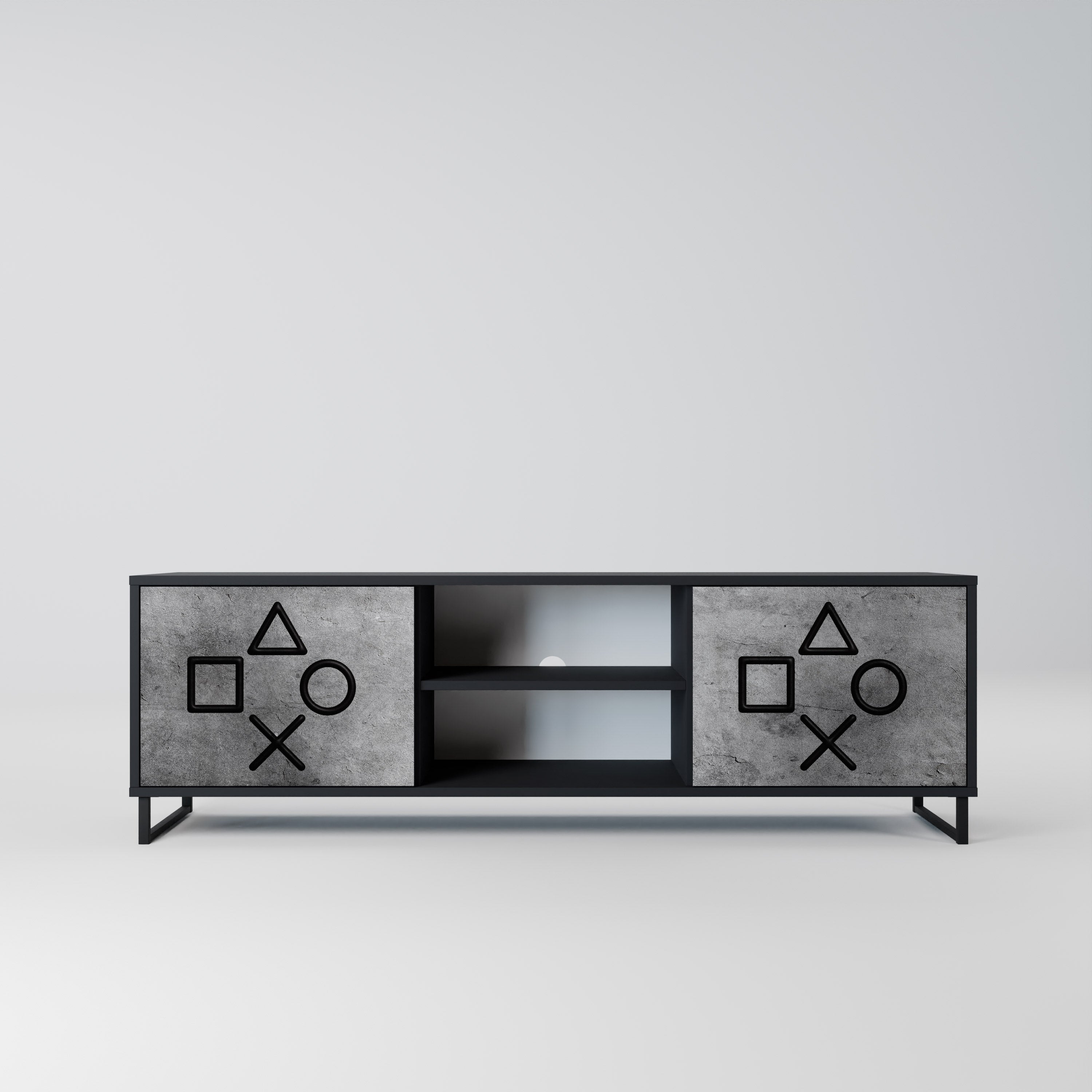 Mueble para TV de 2 puertas GAMER CHOICE con acabado negro