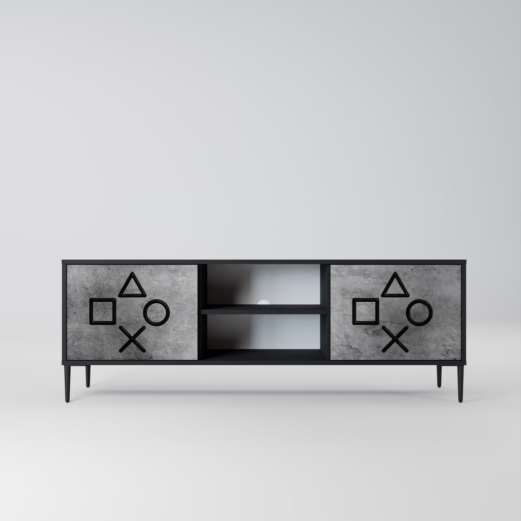 Mueble para TV de 2 puertas GAMER CHOICE con acabado negro