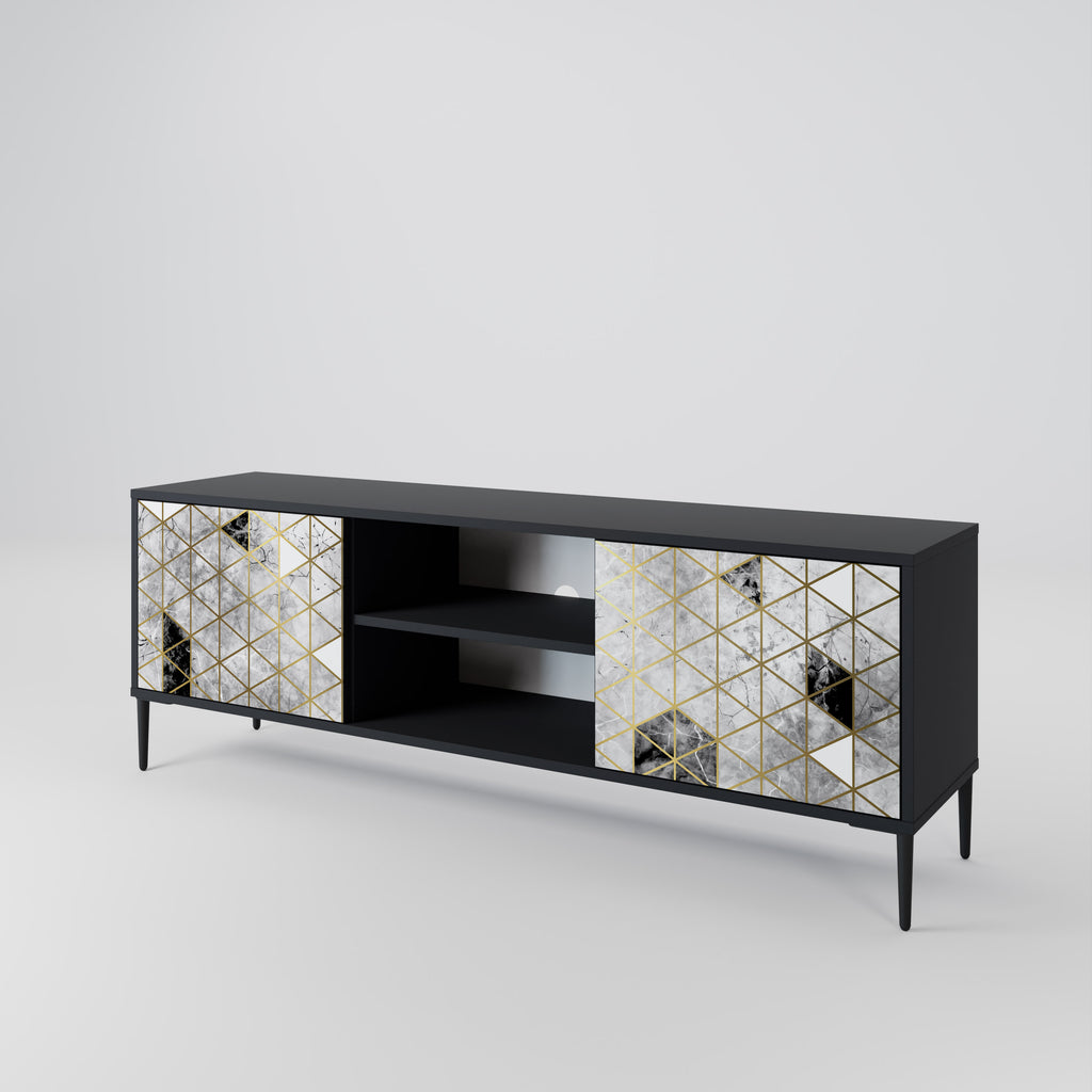 Mueble de TV ASHEN ARIA de 2 puertas con acabado negro