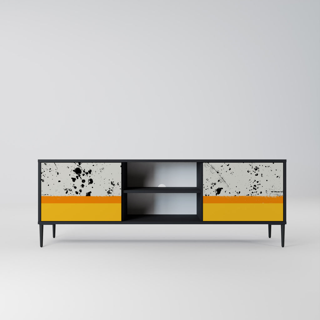 Mueble de TV de 2 puertas DYED BY ORANGE en acabado negro