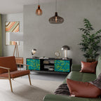 NOSTALGIC MEMORIES Mueble de TV de 2 Puertas en Acabado Negro