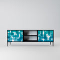 TURQUOISE RECTANGLES Mueble de TV de 2 Puertas en Acabado Negro