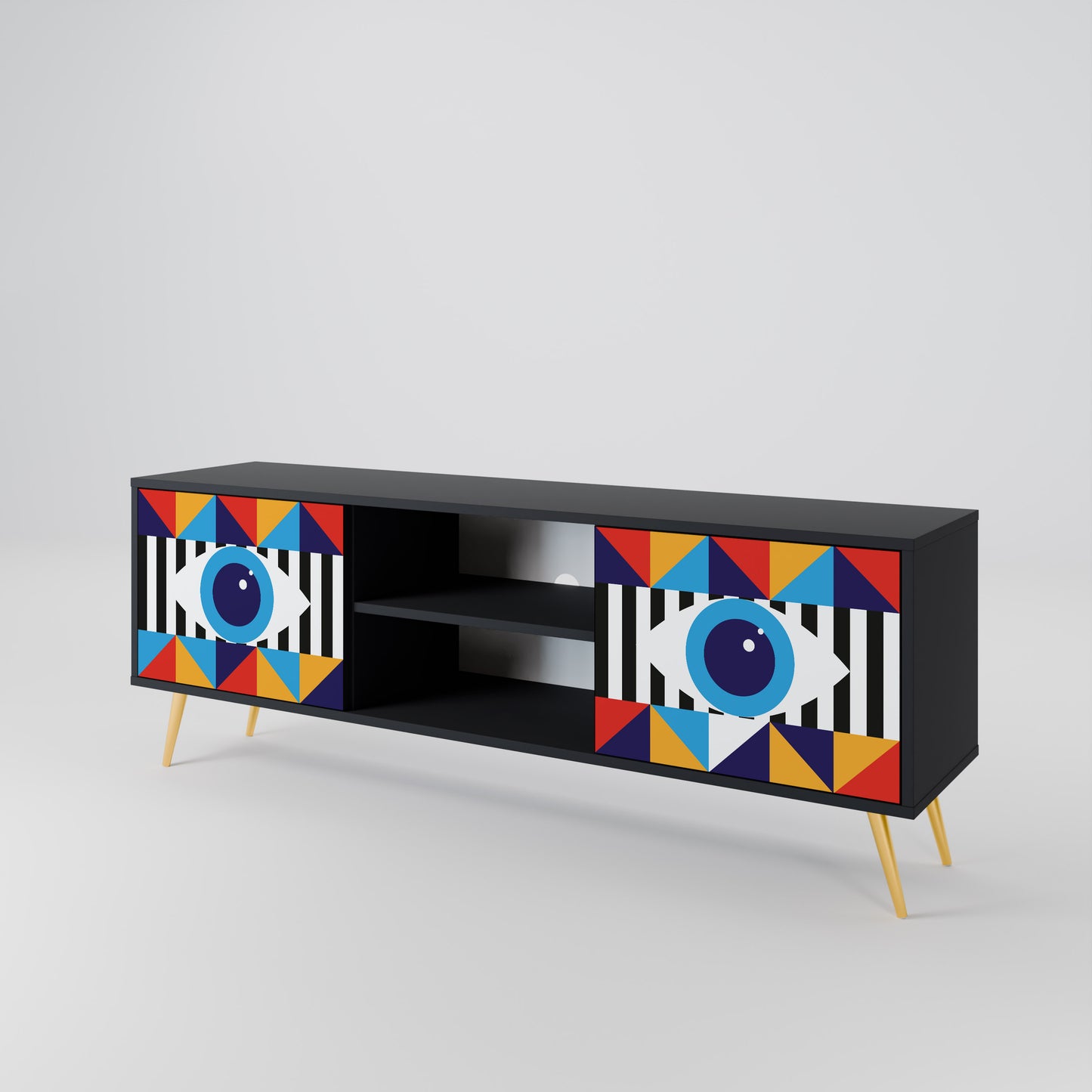 ABSTRACTION AND GEOMETRY Mueble de TV de 2 Puertas