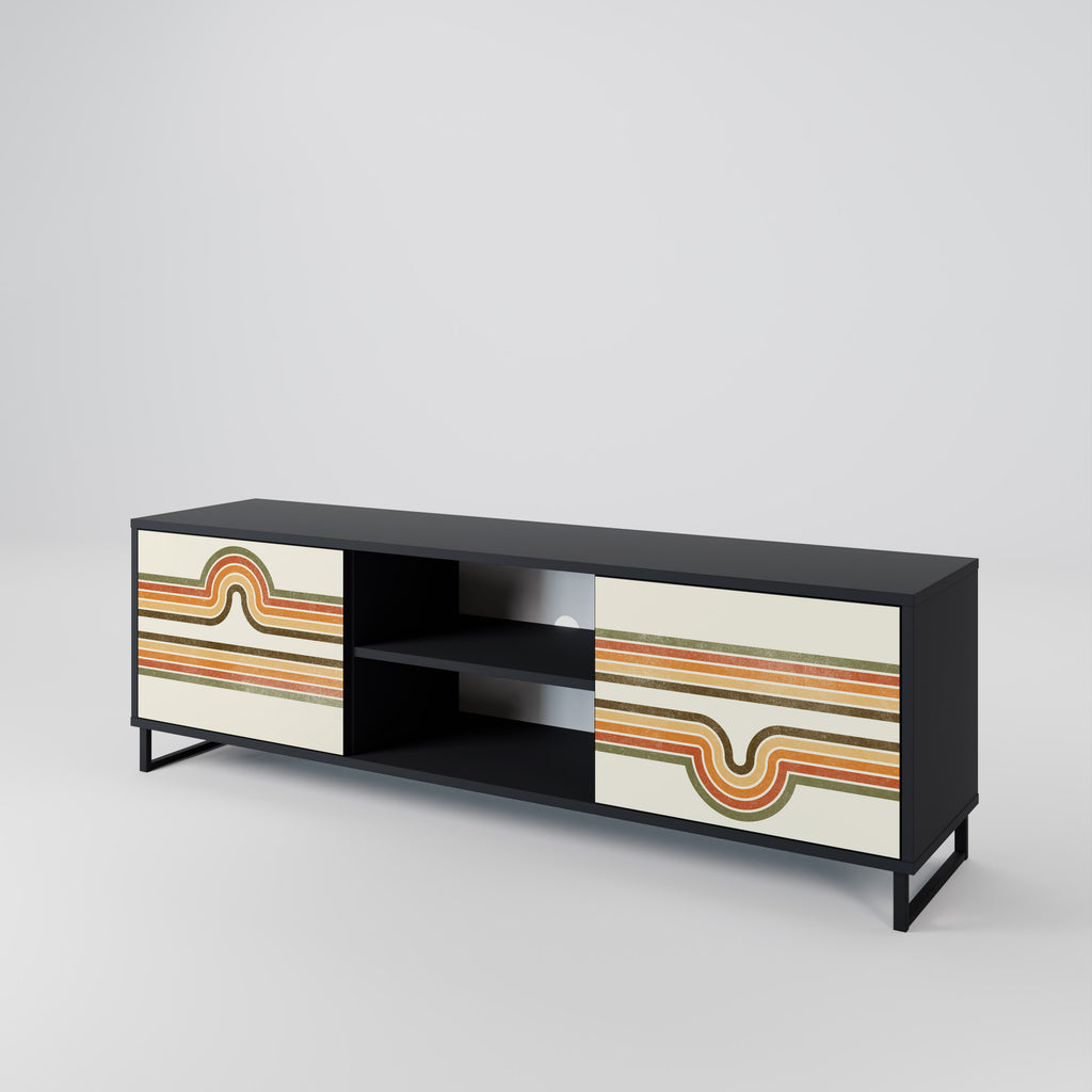 EXCEPCIONAL Mueble para TV STREAM de 2 puertas con acabado negro