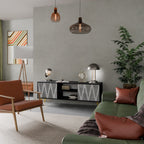 SOLID ZIG ZAG Mueble de TV de 2 Puertas en Acabado Negro