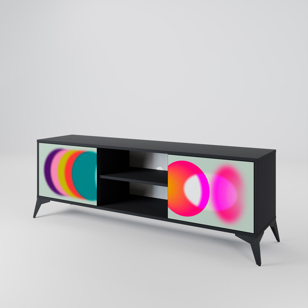 Mueble de TV de 2 puertas SYMPHONY OF COLORS en acabado negro