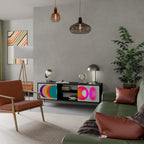 SYMPHONY OF COLORS Mueble de TV de 2 Puertas en Acabado Negro