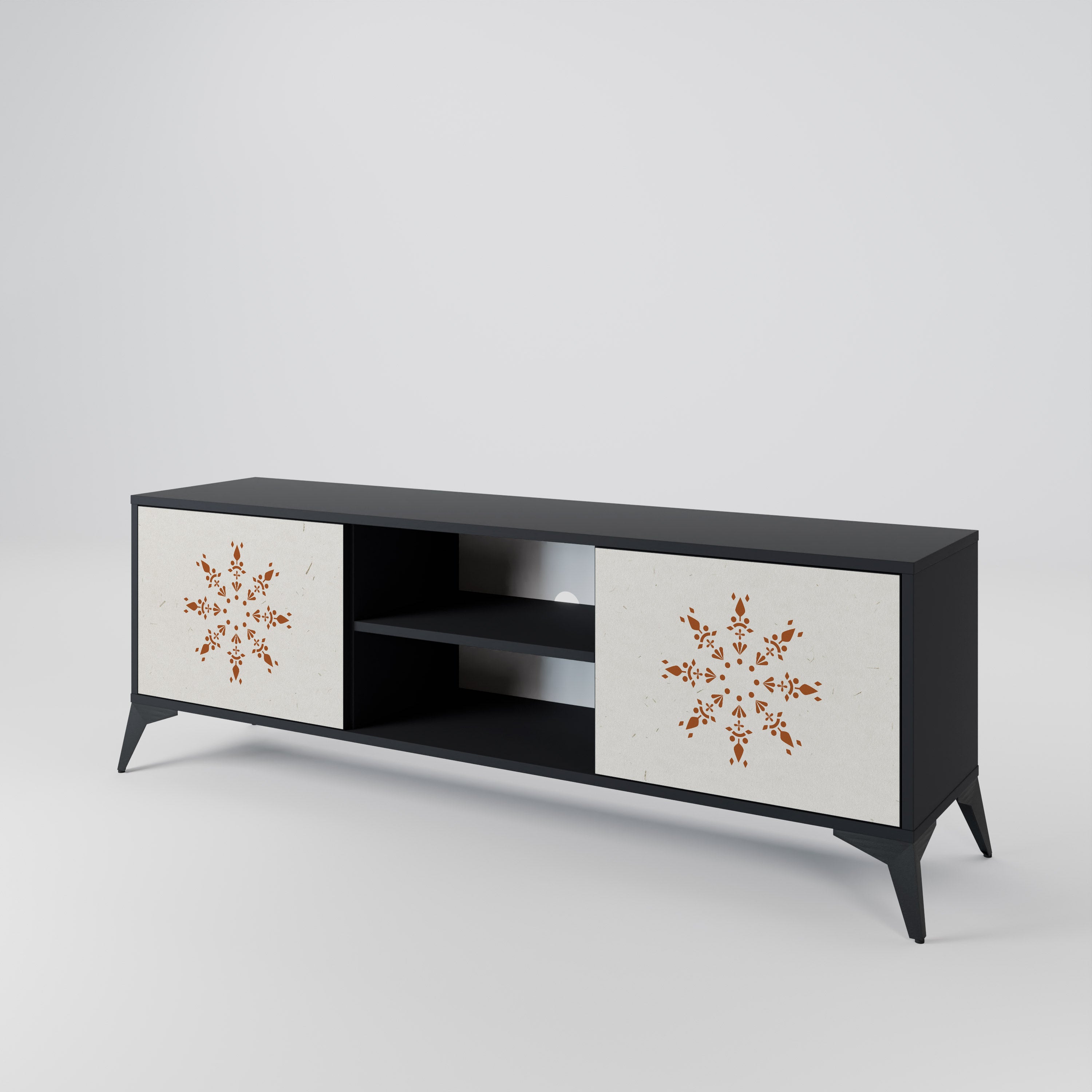 Mueble de TV DAILY HARMONY de 2 puertas con acabado negro
