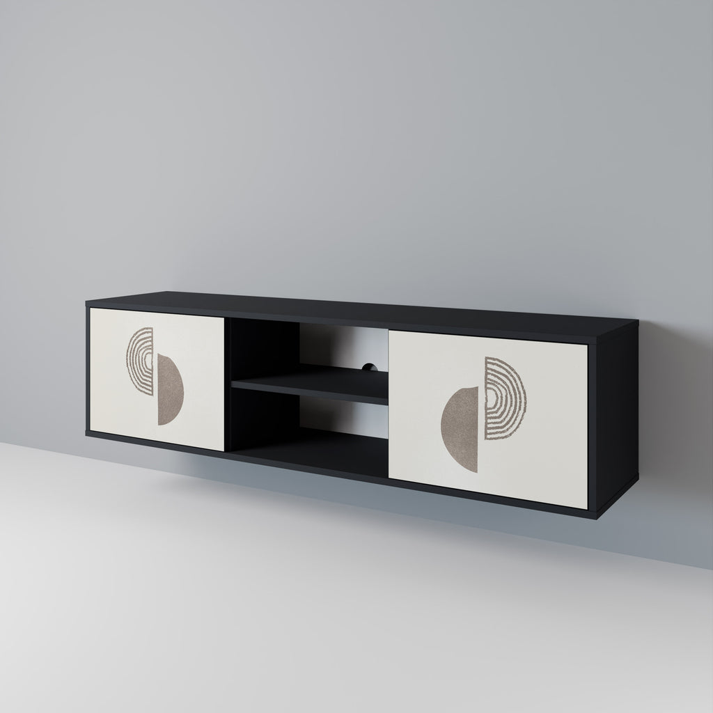 Mueble de TV de 2 puertas HARMONY ESSENCE con acabado negro