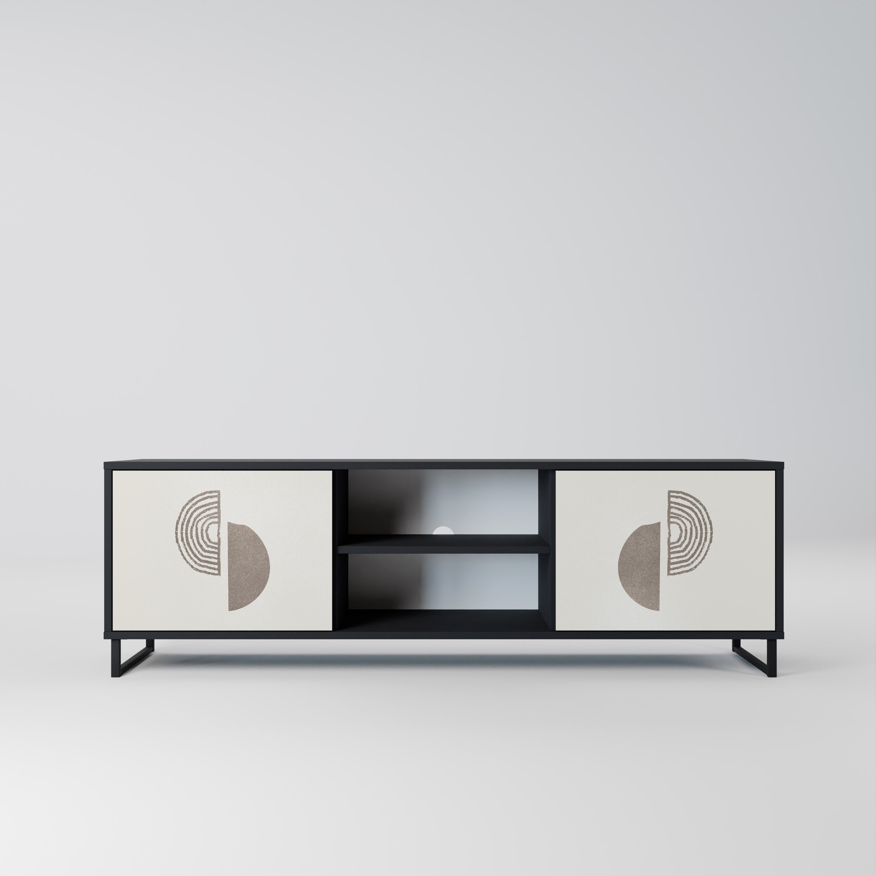 Mueble de TV de 2 puertas HARMONY ESSENCE con acabado negro