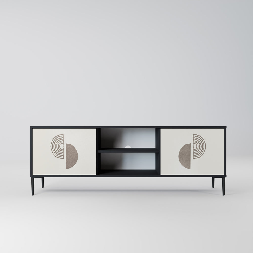 Mueble de TV de 2 puertas HARMONY ESSENCE con acabado negro