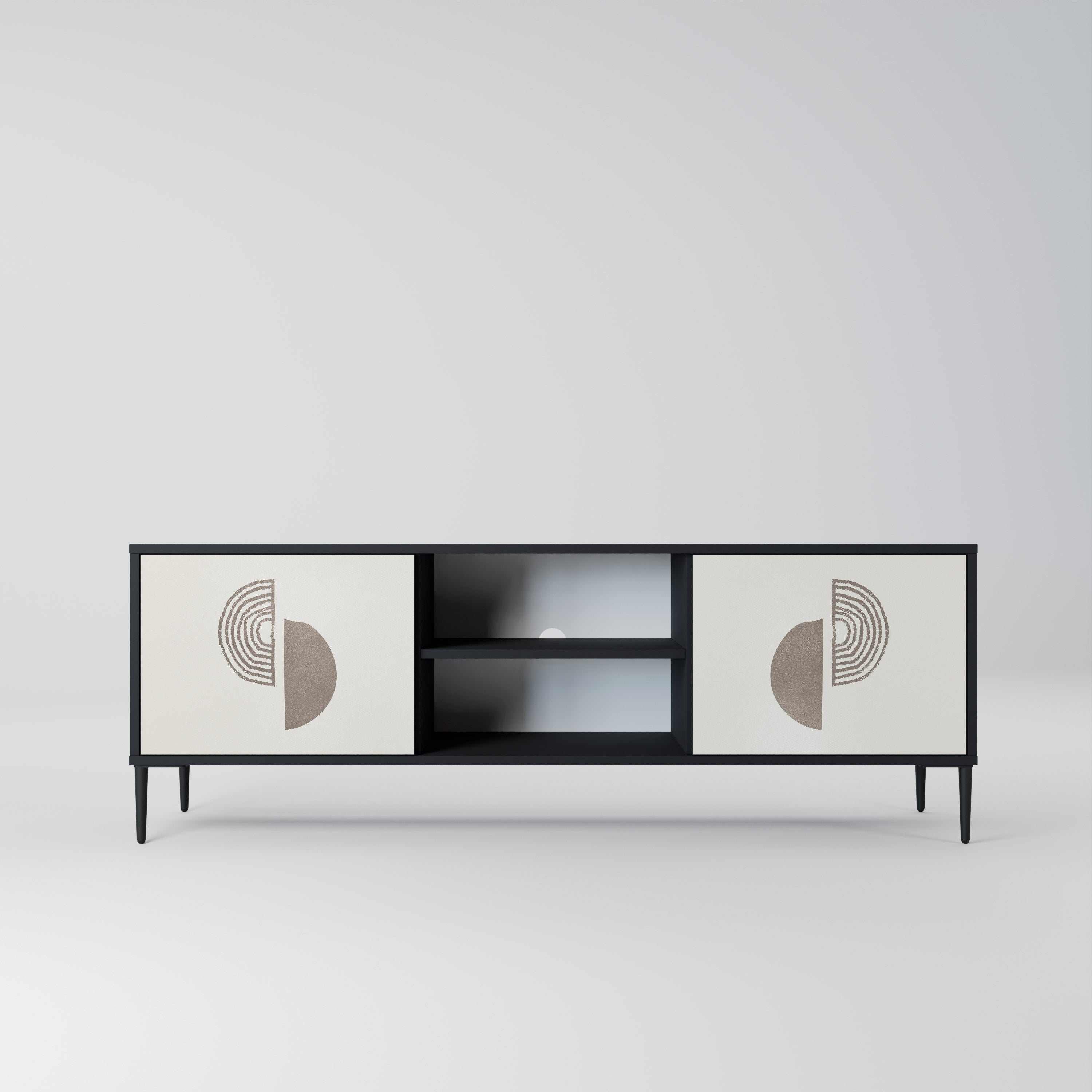 Mueble de TV de 2 puertas HARMONY ESSENCE con acabado negro