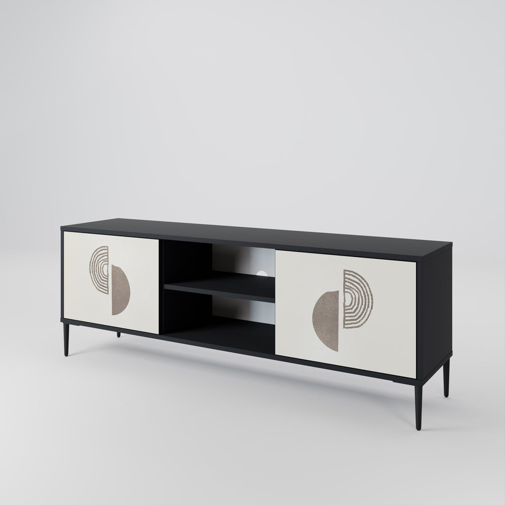 Mueble de TV de 2 puertas HARMONY ESSENCE con acabado negro