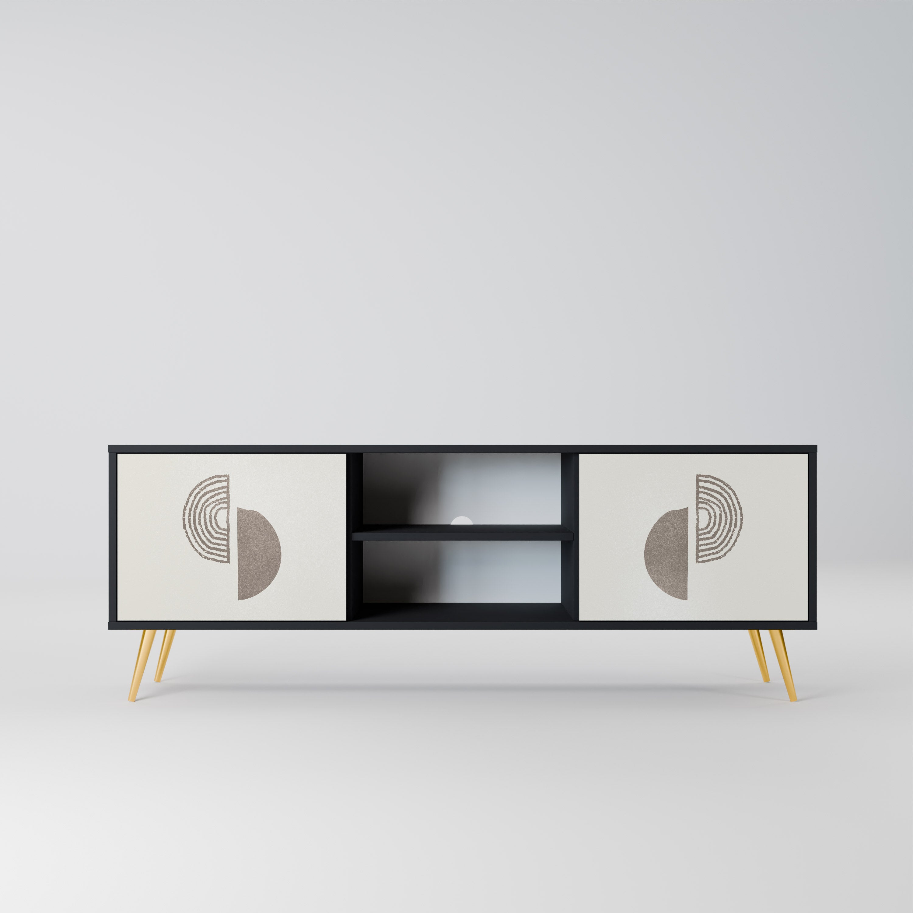 Mueble de TV de 2 puertas HARMONY ESSENCE con acabado negro