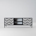 TOUGH ZIG ZAG Mueble de TV de 2 Puertas en Acabado Negro