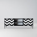 CLASSIC ZIG ZAG Mueble de TV de 2 Puertas en Acabado Negro