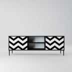 CLASSIC ZIG ZAG Mueble de TV de 2 Puertas en Acabado Negro