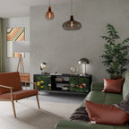 VIRGIN FOREST WITH SUNSET Mueble de TV de 2 Puertas en Acabado Negro