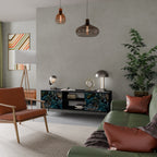 TWILIGHT BLOOM Mueble de TV de 2 Puertas en Acabado Negro