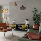 SUNKISSED LILY Mueble de TV de 2 Puertas en Acabado Negro