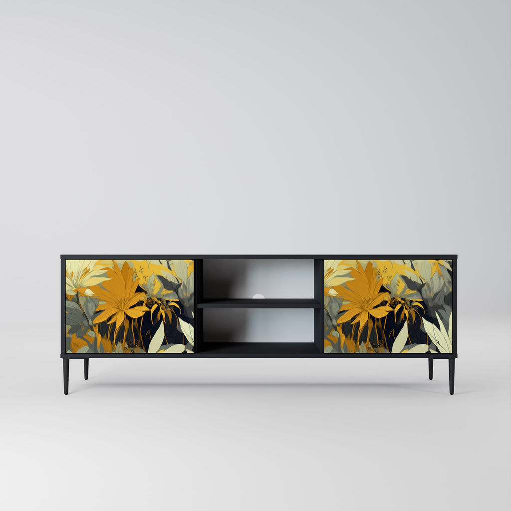 Mueble de TV de 2 puertas SUNKISSED LILY en acabado negro