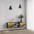 SUNKISSED LILY Mueble de TV de 2 Puertas en Acabado Negro