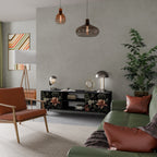 SECRET VERDURE Mueble de TV de 2 Puertas en Acabado Negro