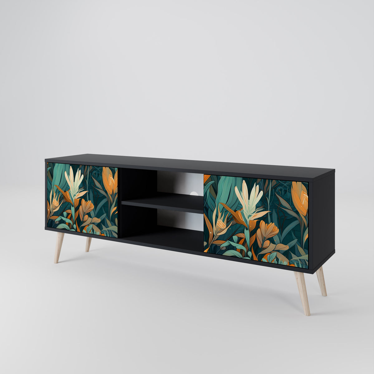 FLORAL SERENITY Mueble de TV de 2 Puertas