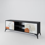 TRANQUIL TWIG Mueble de TV de 2 Puertas en Acabado Negro