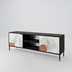 TRANQUIL TWIG Mueble de TV de 2 Puertas en Acabado Negro
