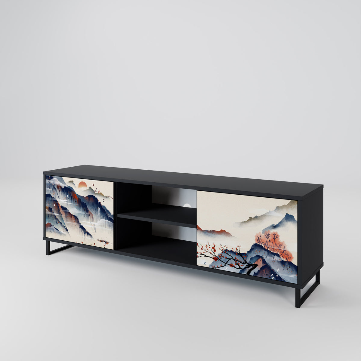 JAPANESE LANDSCAPE Mueble de TV de 2 Puertas