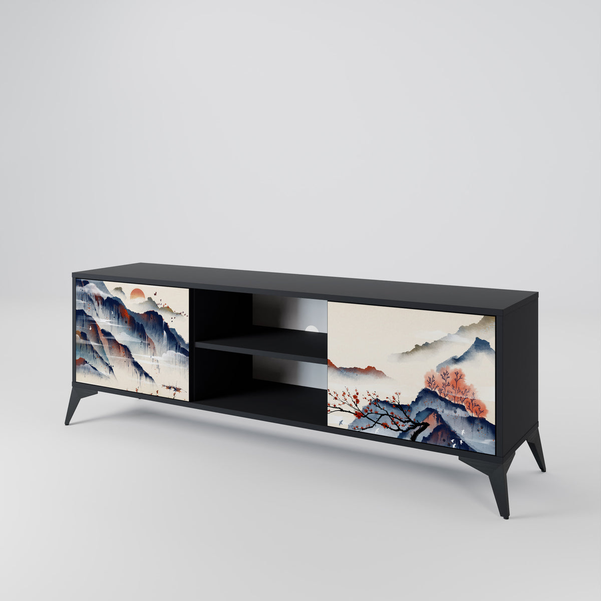 JAPANESE LANDSCAPE Mueble de TV de 2 Puertas