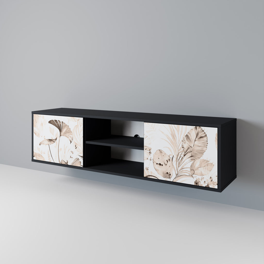 Mueble de TV de 2 puertas WILD TENDERNESS en acabado negro