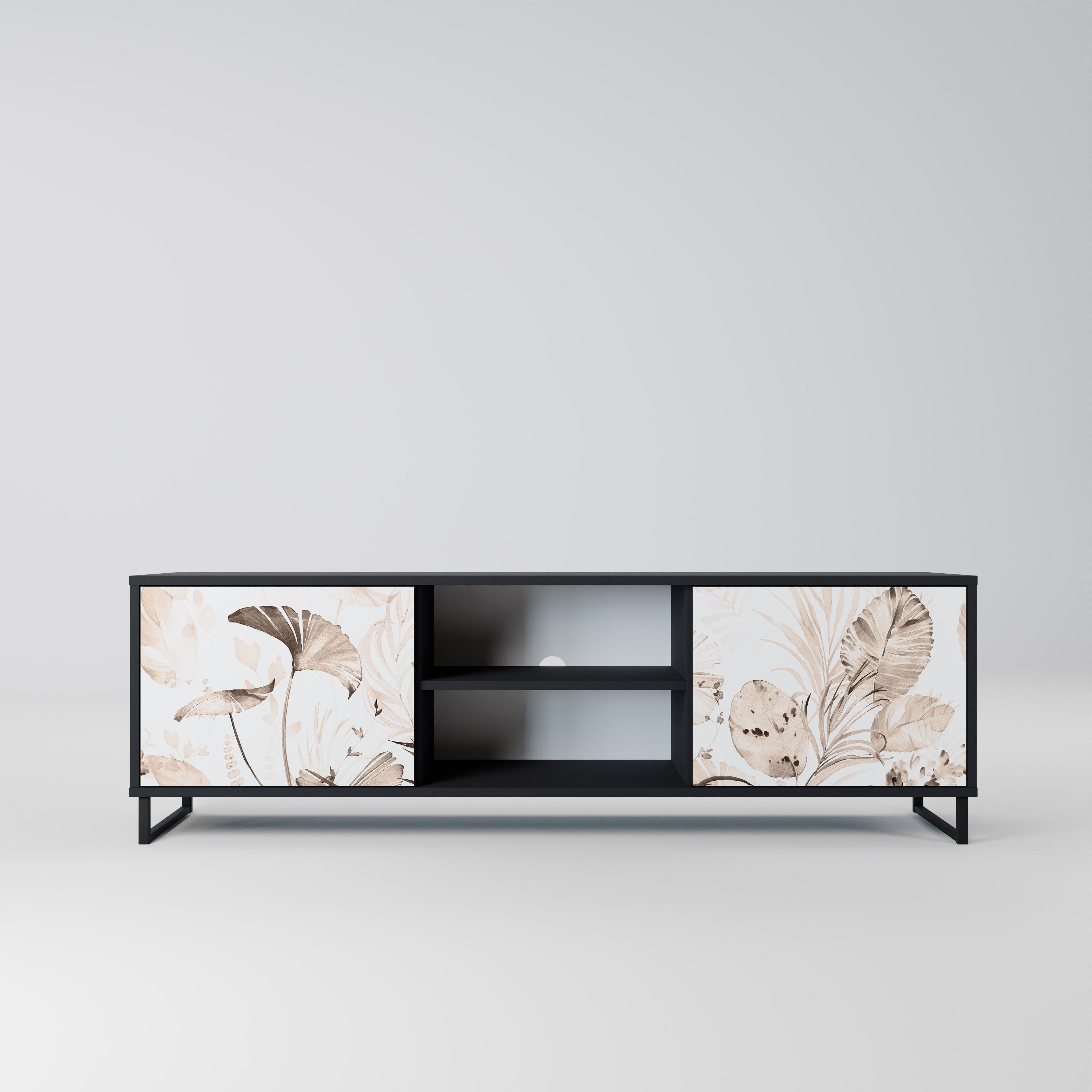 Mueble de TV de 2 puertas WILD TENDERNESS en acabado negro