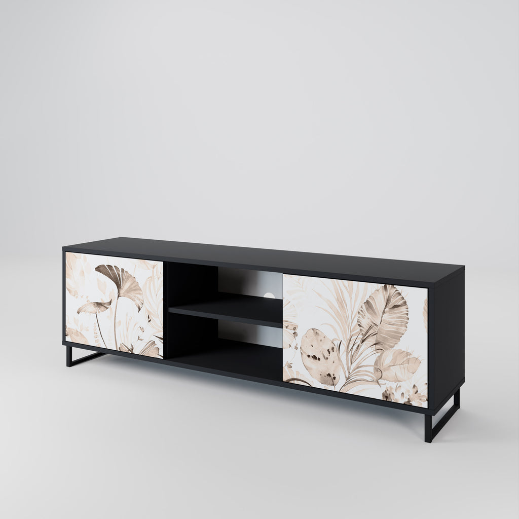 Mueble de TV de 2 puertas WILD TENDERNESS en acabado negro
