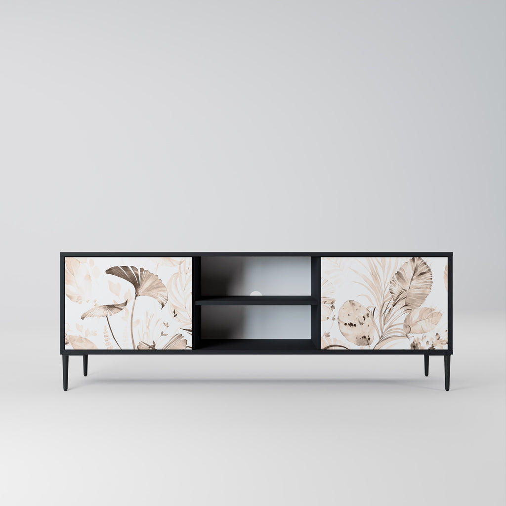 Mueble de TV de 2 puertas WILD TENDERNESS en acabado negro