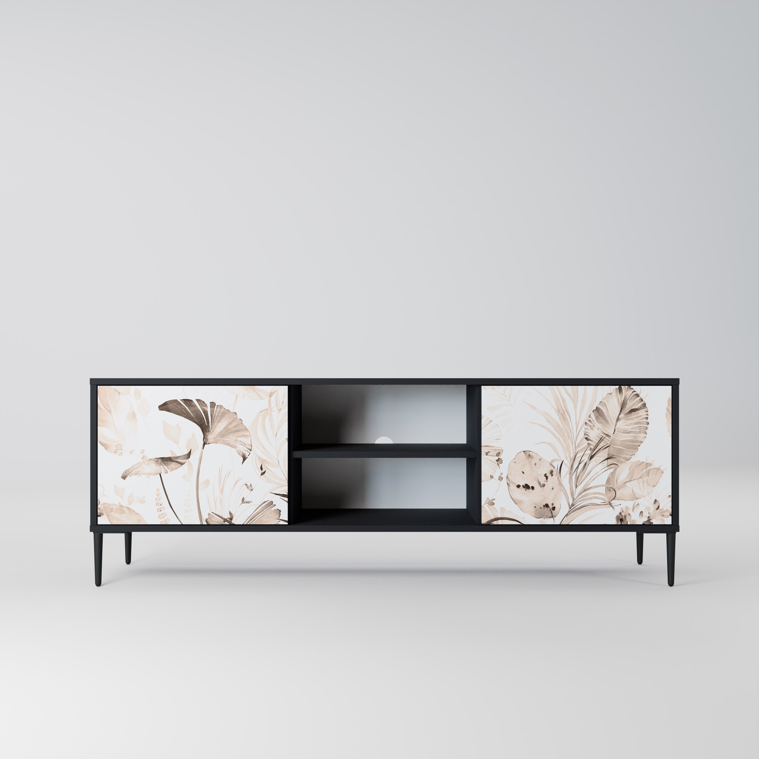 Mueble de TV de 2 puertas WILD TENDERNESS en acabado negro