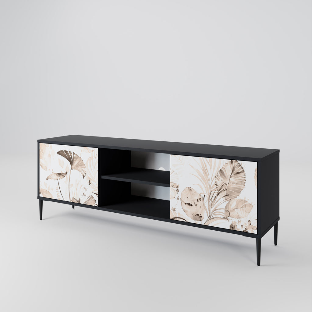 Mueble de TV de 2 puertas WILD TENDERNESS en acabado negro
