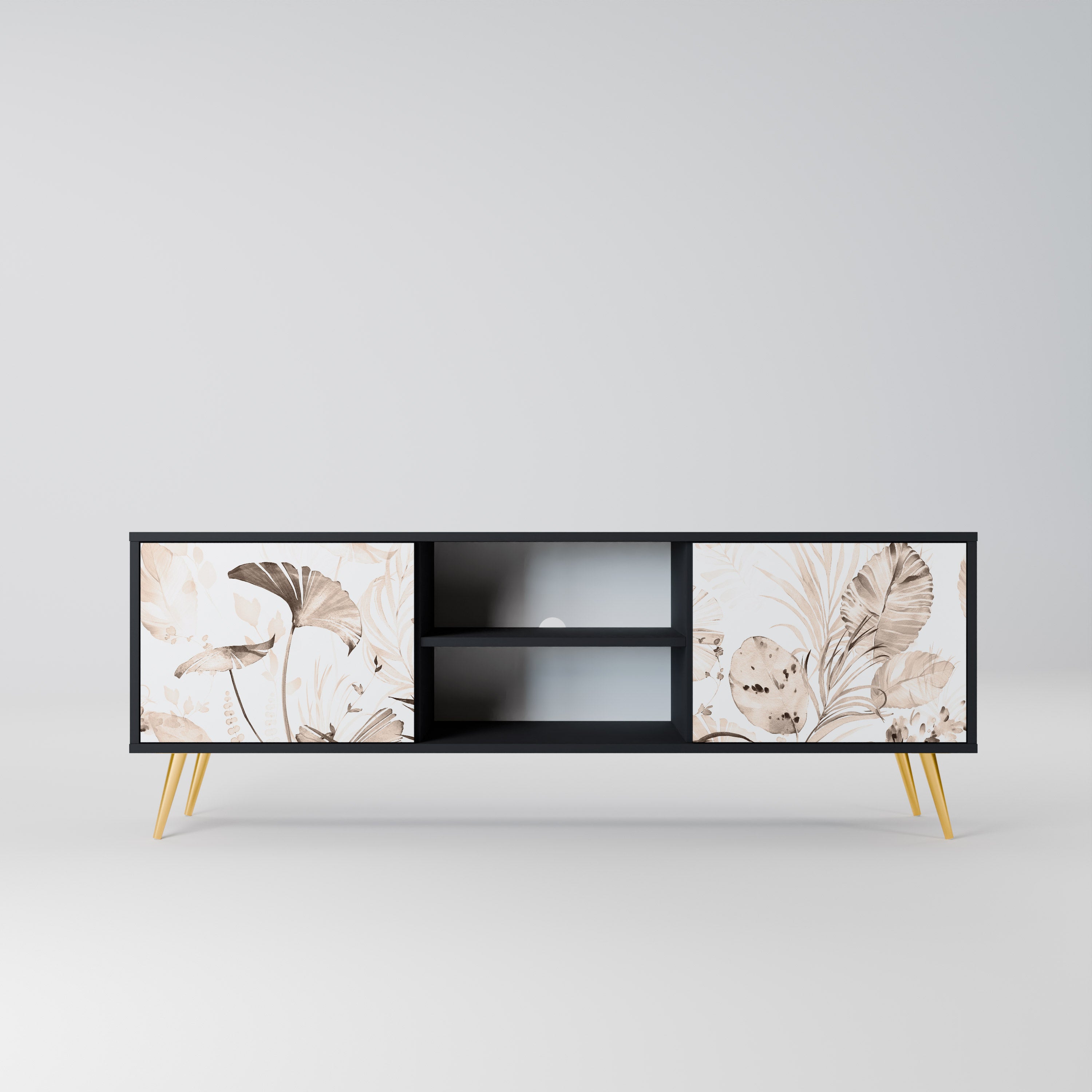 Mueble de TV de 2 puertas WILD TENDERNESS en acabado negro