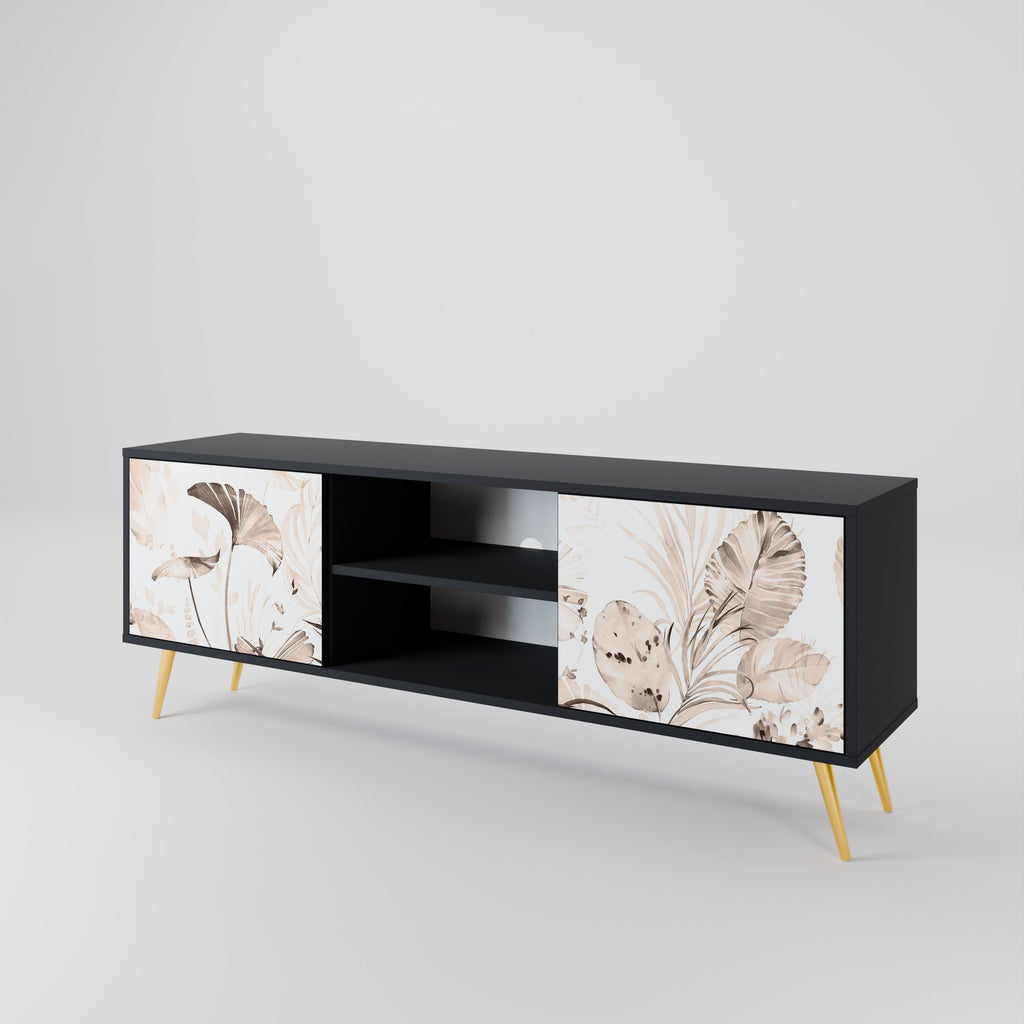 Mueble de TV de 2 puertas WILD TENDERNESS en acabado negro