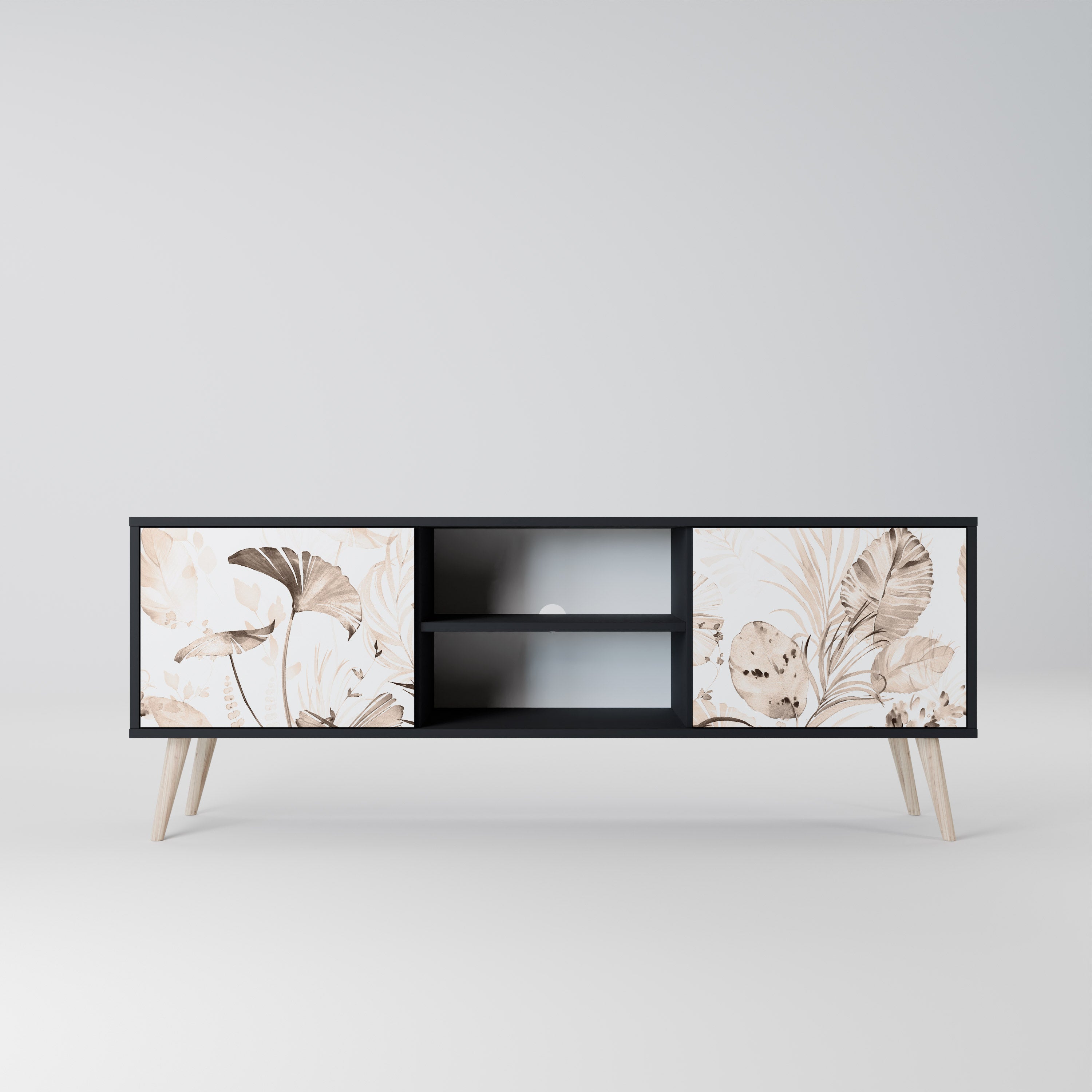 Mueble de TV de 2 puertas WILD TENDERNESS en acabado negro