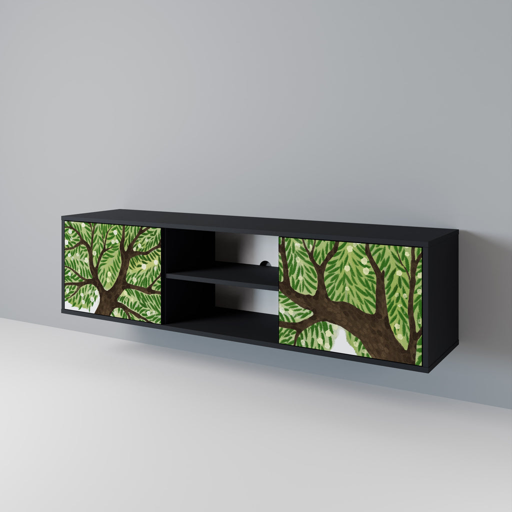 Mueble de TV WILDERNESS DASH de 2 puertas con acabado negro