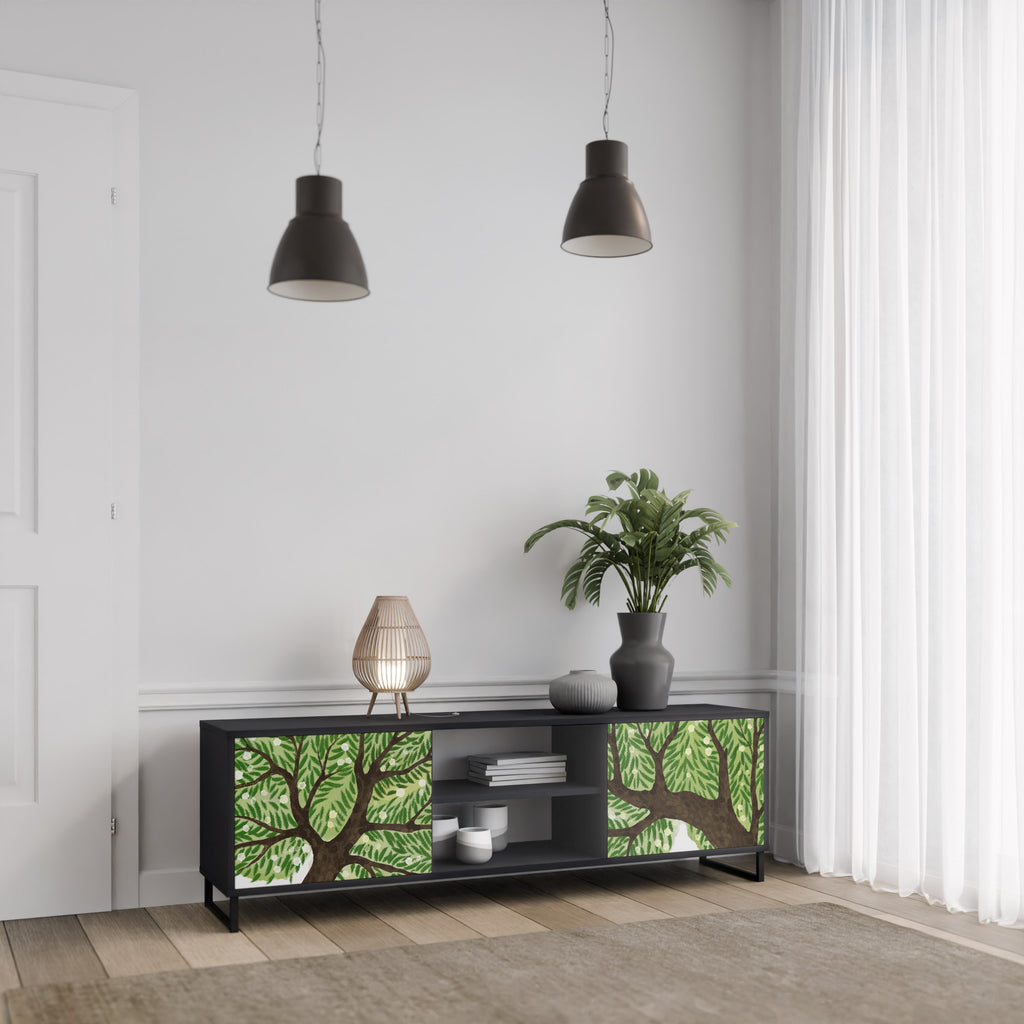 Mueble de TV WILDERNESS DASH de 2 puertas con acabado negro