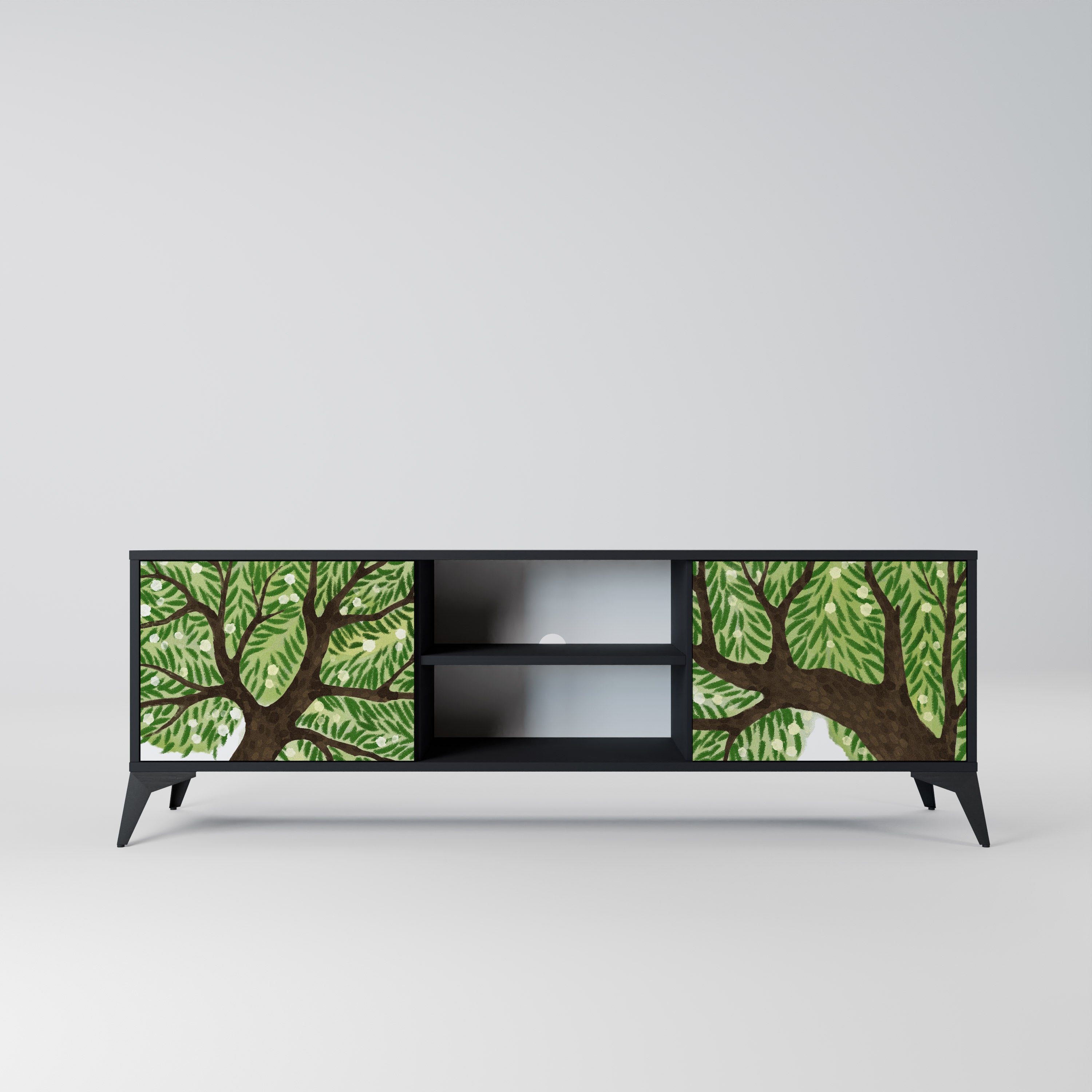 Mueble de TV WILDERNESS DASH de 2 puertas con acabado negro