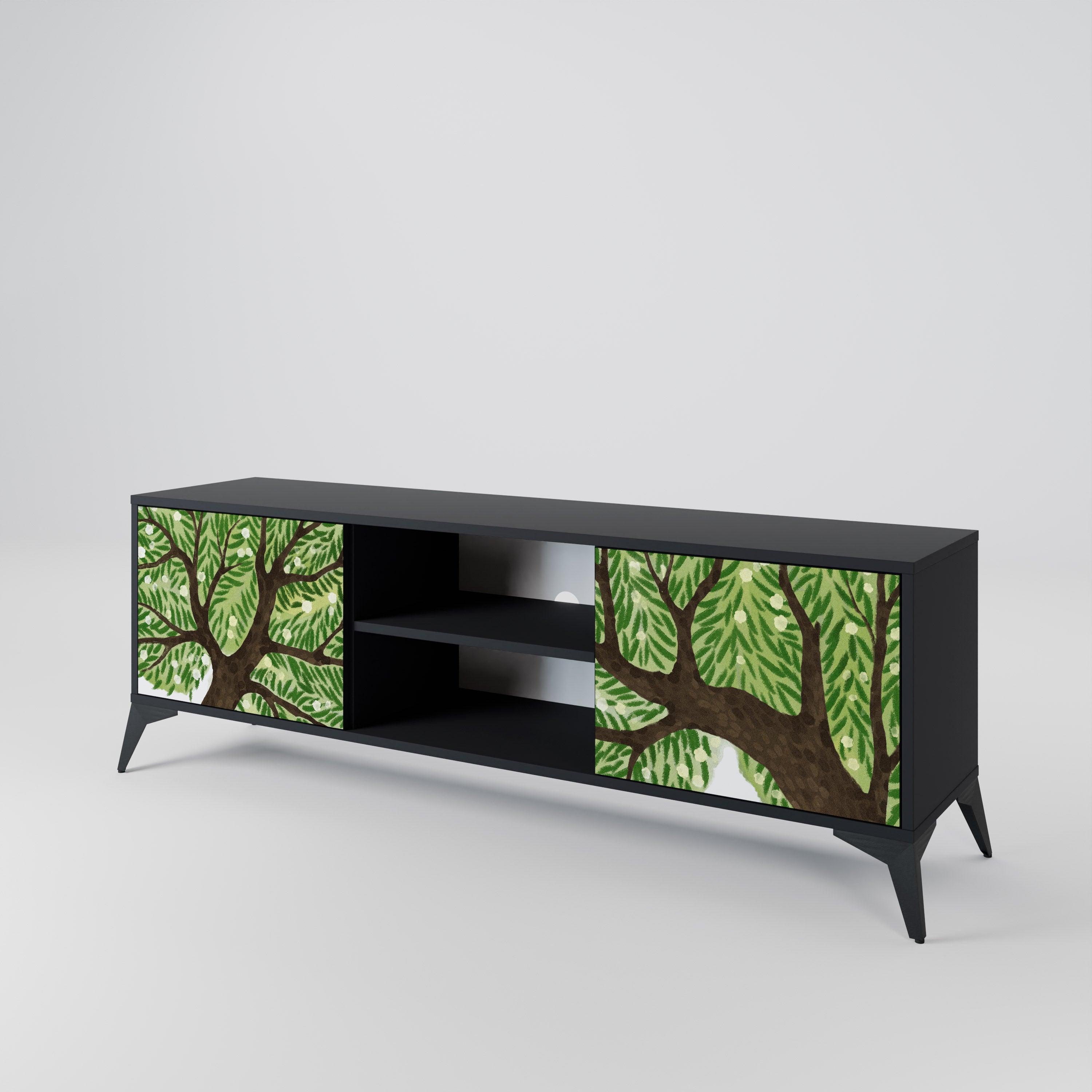 Mueble de TV WILDERNESS DASH de 2 puertas con acabado negro