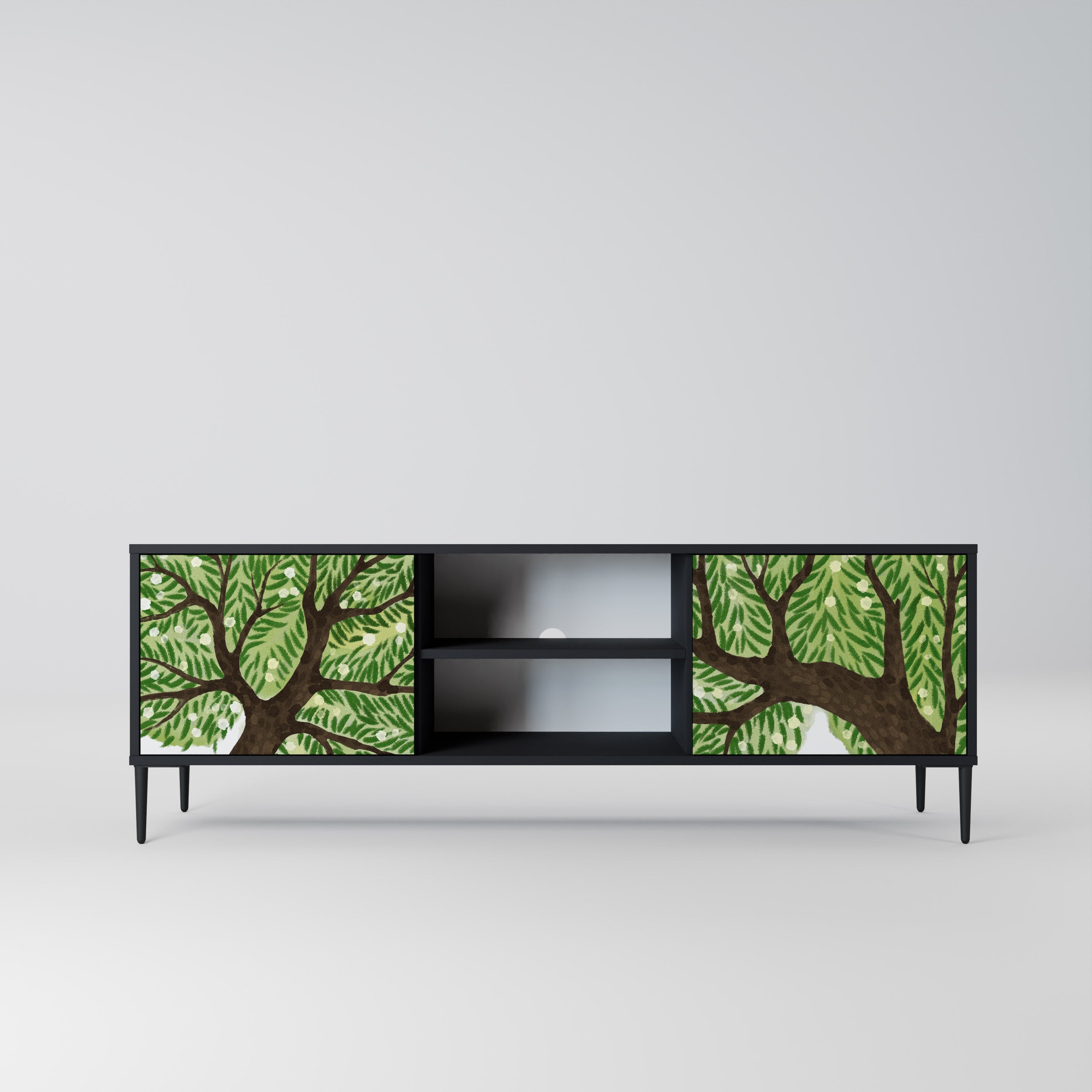 Mueble de TV WILDERNESS DASH de 2 puertas con acabado negro
